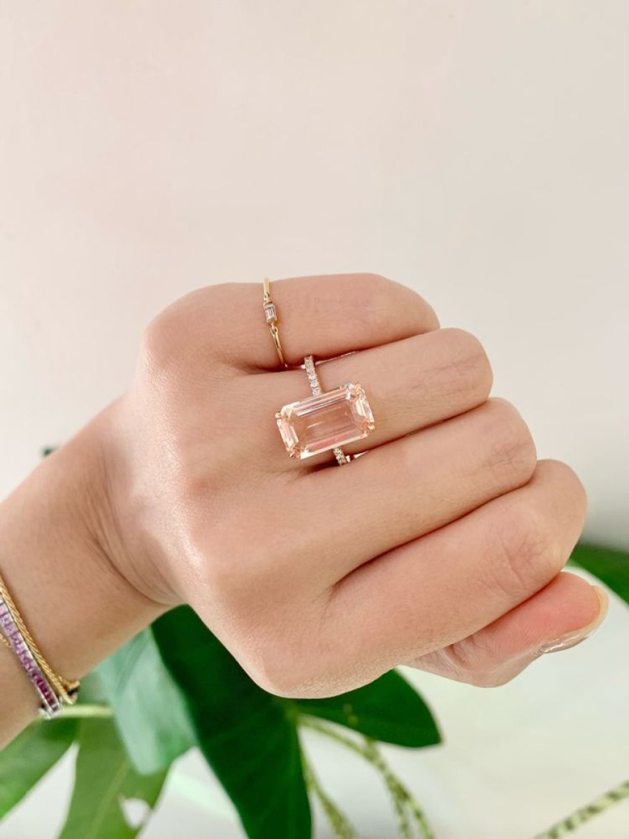 Jewelry YI Collection Something Bigger | Morganite And Diamond Deco Supreme Ring