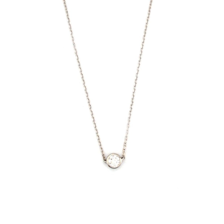 Jewelry YI Collection | Platinum Diamond Button Necklace