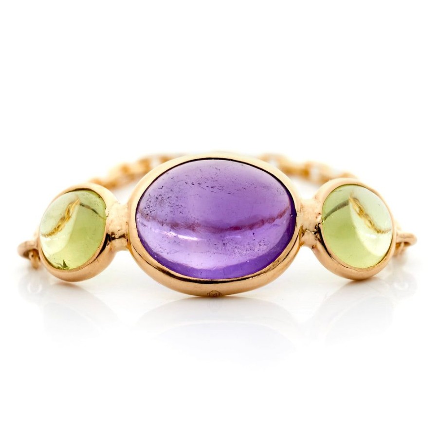 Jewelry YI Collection Triplets | Amethyst & Peridot Eos Chain Ring