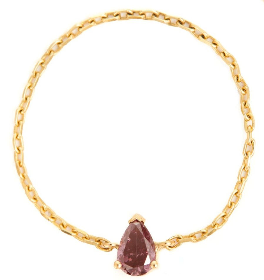 Jewelry YI Collection Single Gemstones | Purple Pink Diamond Pear Chain Ring