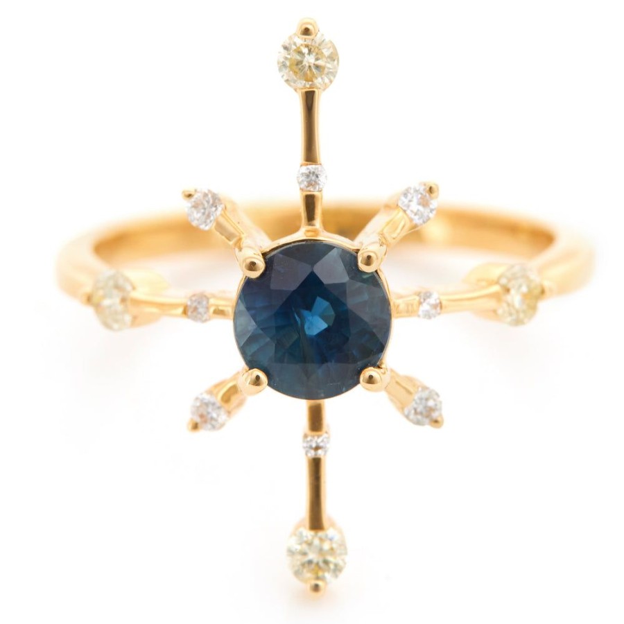 Jewelry YI Collection | Sapphire & Diamond Starburst Ring