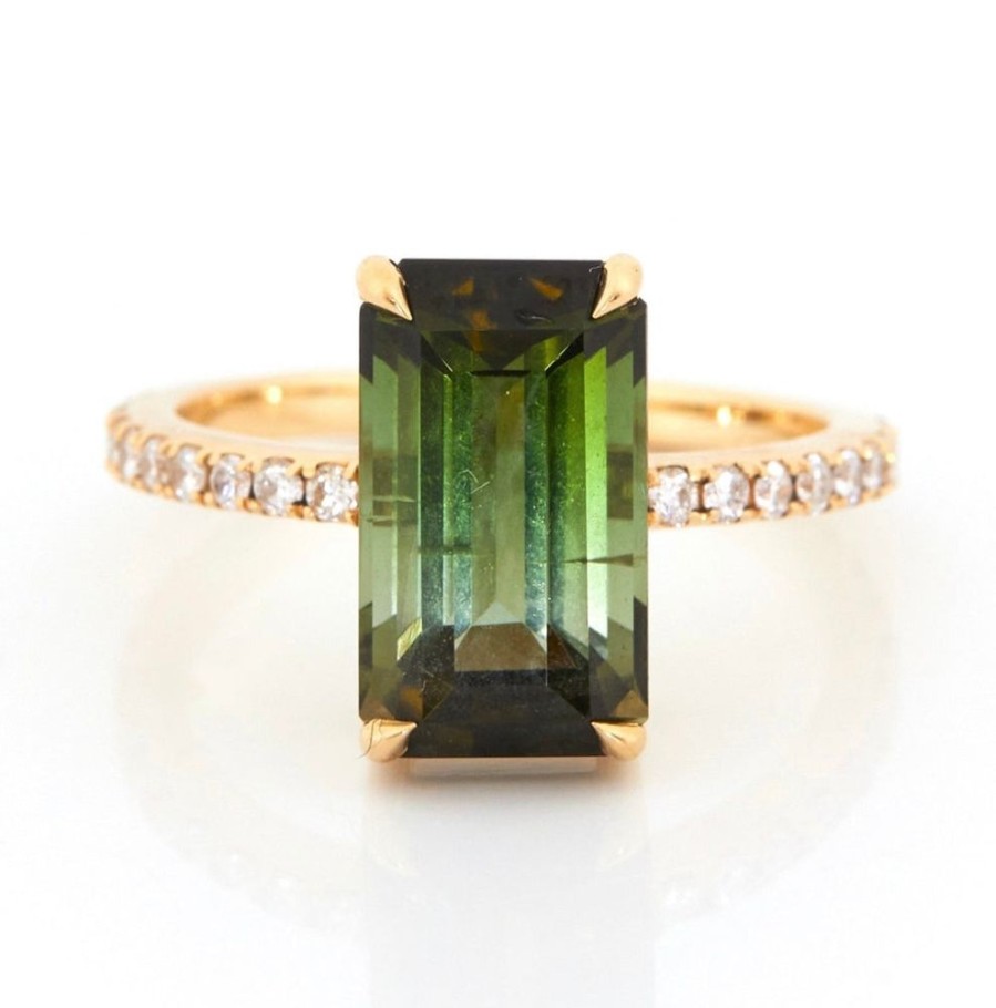 Jewelry YI Collection | Green Ombre Tourmaline & Diamond Vivant Ring