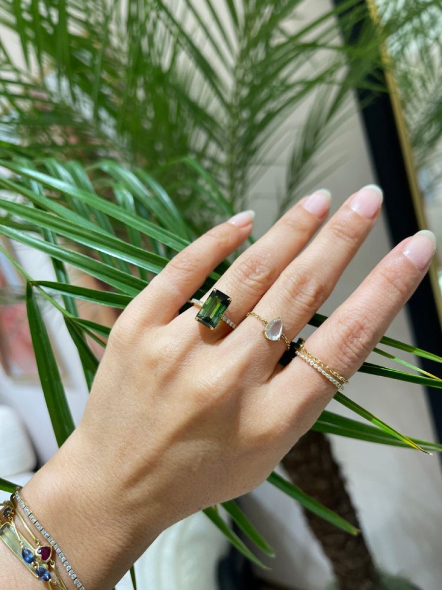 Jewelry YI Collection | Green Ombre Tourmaline & Diamond Vivant Ring