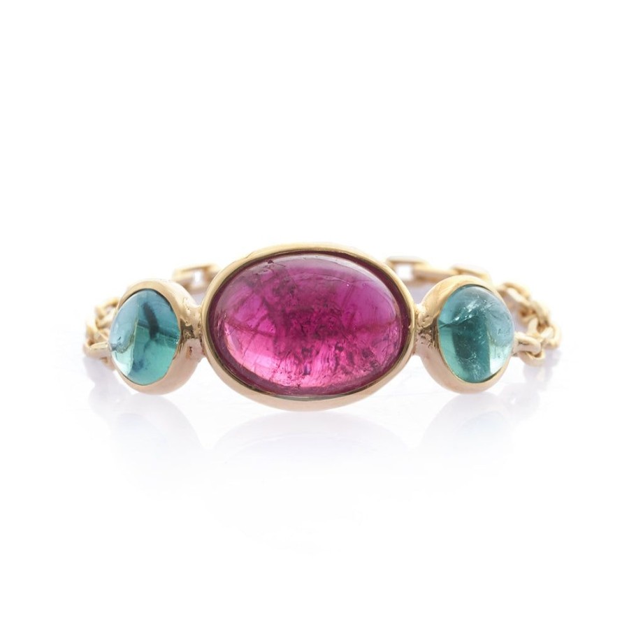 Jewelry YI Collection Triplets | Rubellite & Indicolite Eos Chain Ring