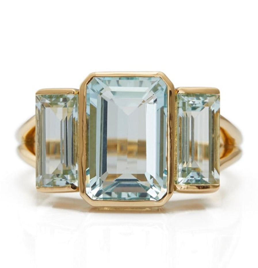 Jewelry YI Collection Something Bigger | Aquamarine Tonal Deco Supreme Ring