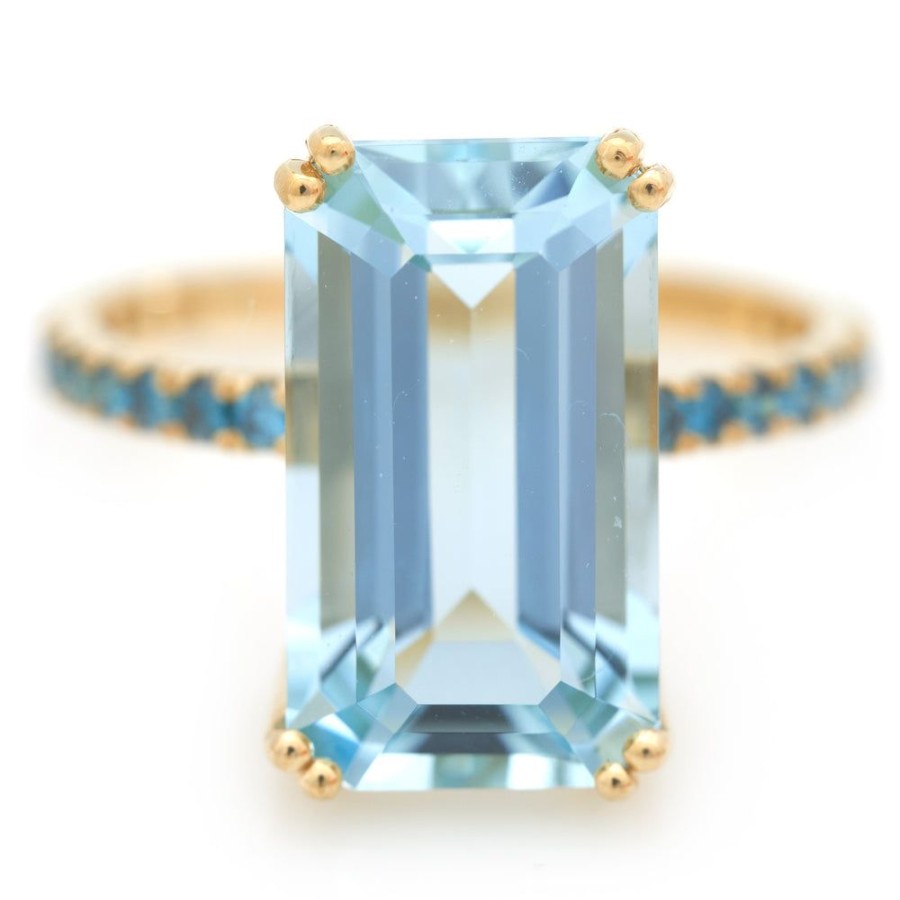 Jewelry YI Collection Something Bigger | Aquamarine & Blue Diamond Neptune Ring