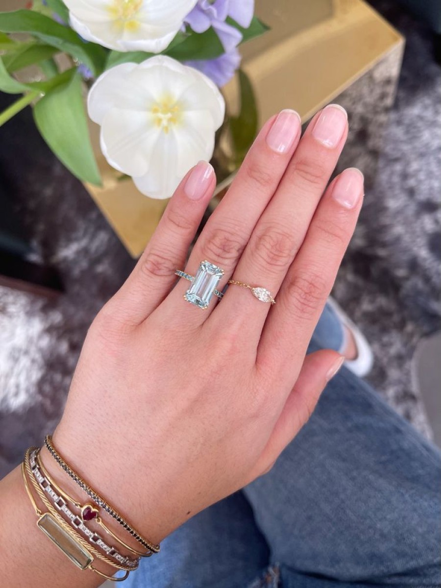 Jewelry YI Collection Something Bigger | Aquamarine & Blue Diamond Neptune Ring