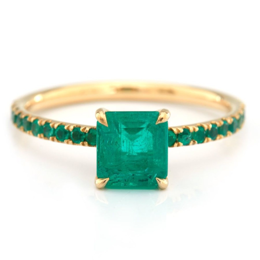 Jewelry YI Collection Something Bigger | Emerald Petite Spring Ring