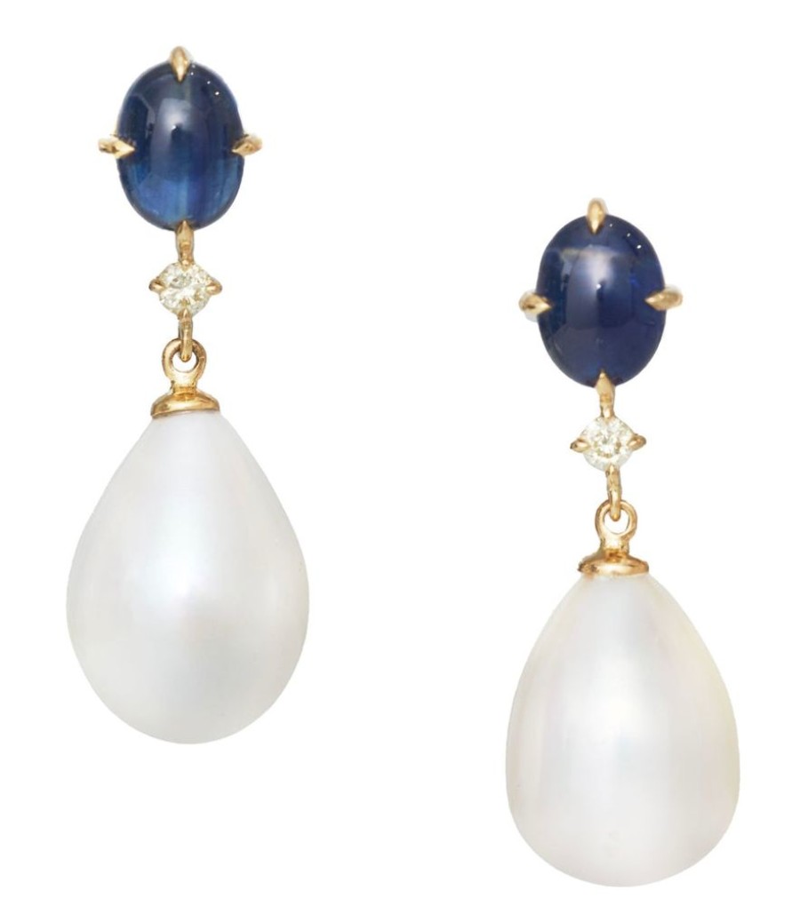 Jewelry YI Collection | Royal Sapphire & Pearl Earrings