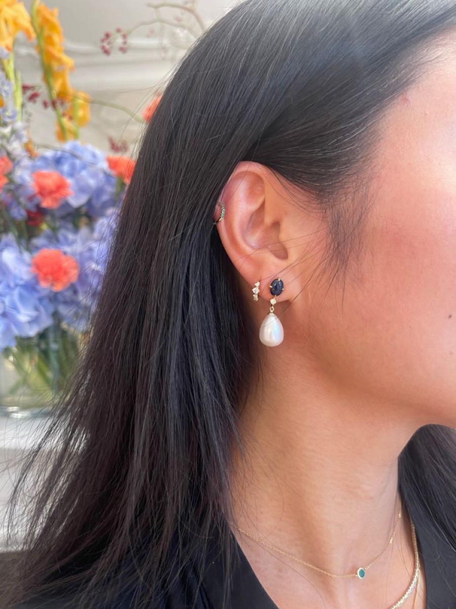 Jewelry YI Collection | Royal Sapphire & Pearl Earrings