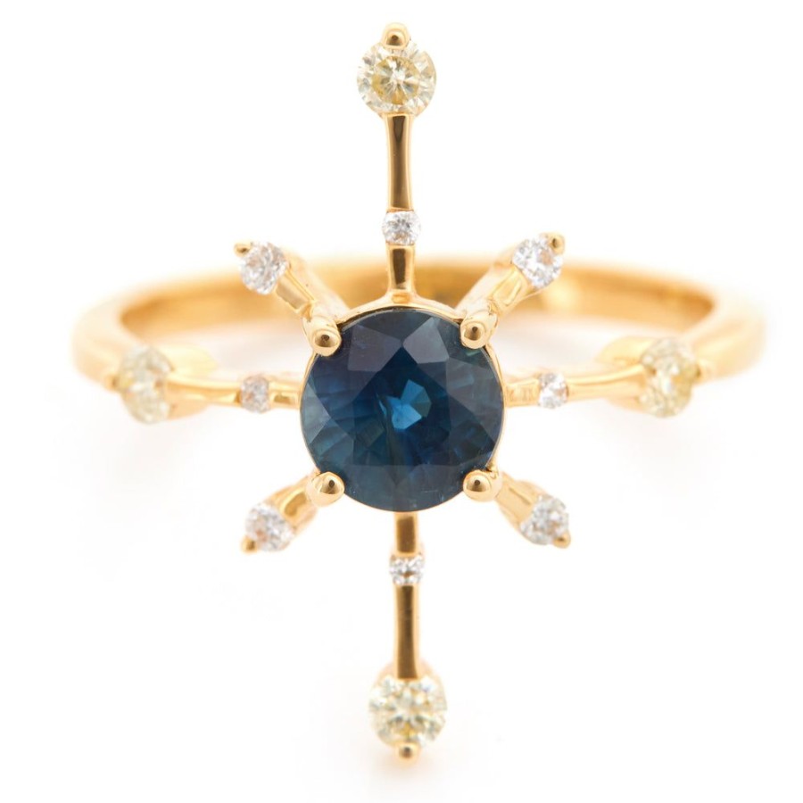 Jewelry YI Collection Something Bigger | Sapphire & Diamond Starburst Ring