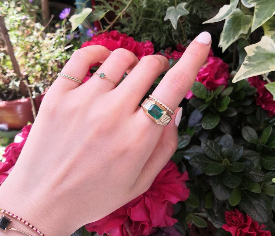 Jewelry YI Collection Something Bigger | Emerald Pyramid Ring