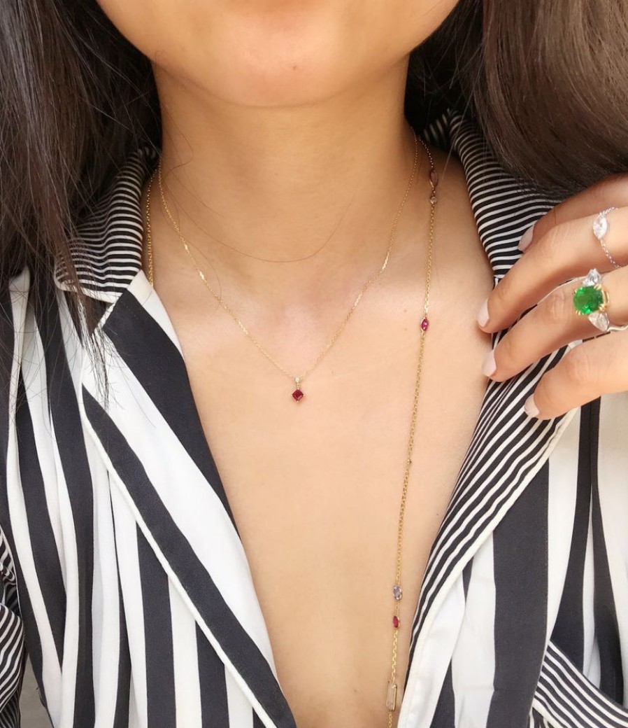 Jewelry YI Collection | Ruby & Diamond Whispers Necklace