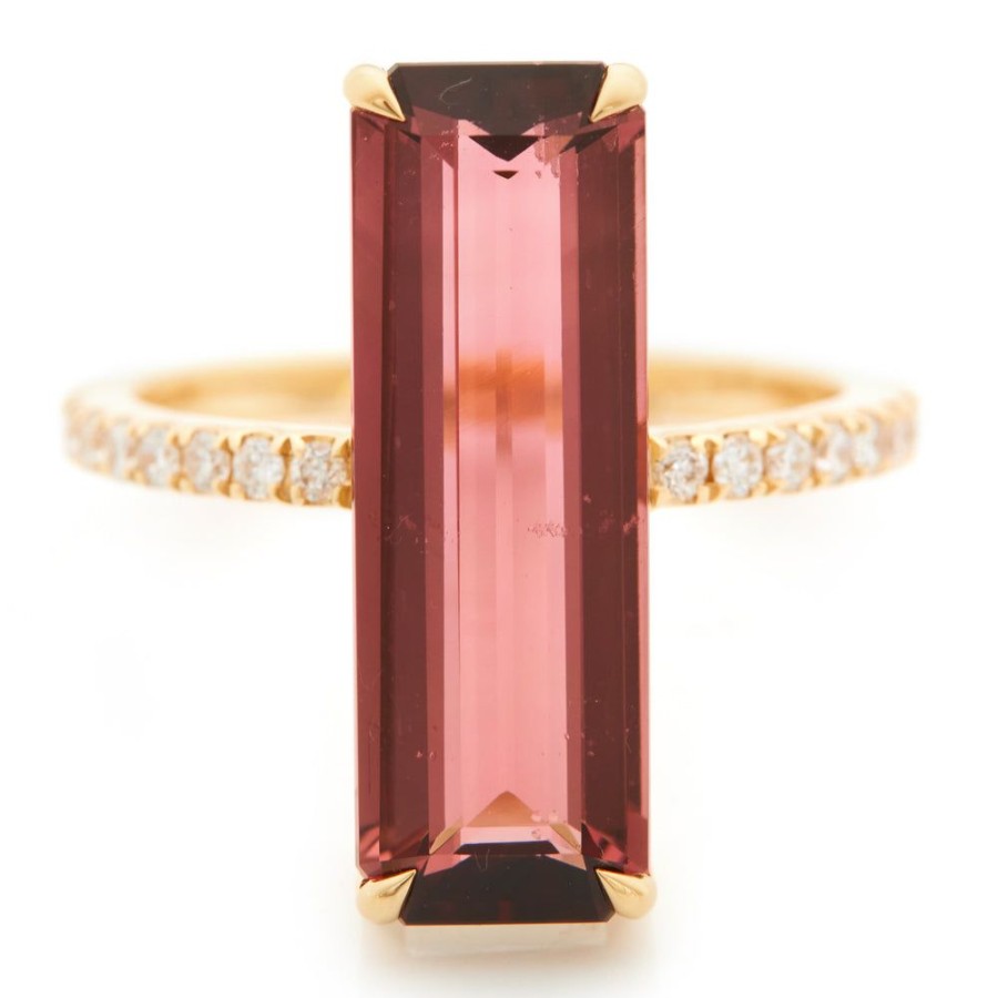 Jewelry YI Collection Something Bigger | Pink Tourmaline & Diamond Bar Supreme Ring