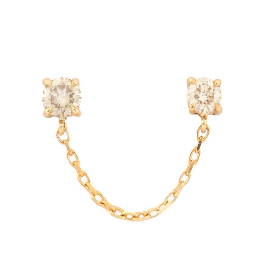 Jewelry YI Collection | Champagne Diamond Linked Earring