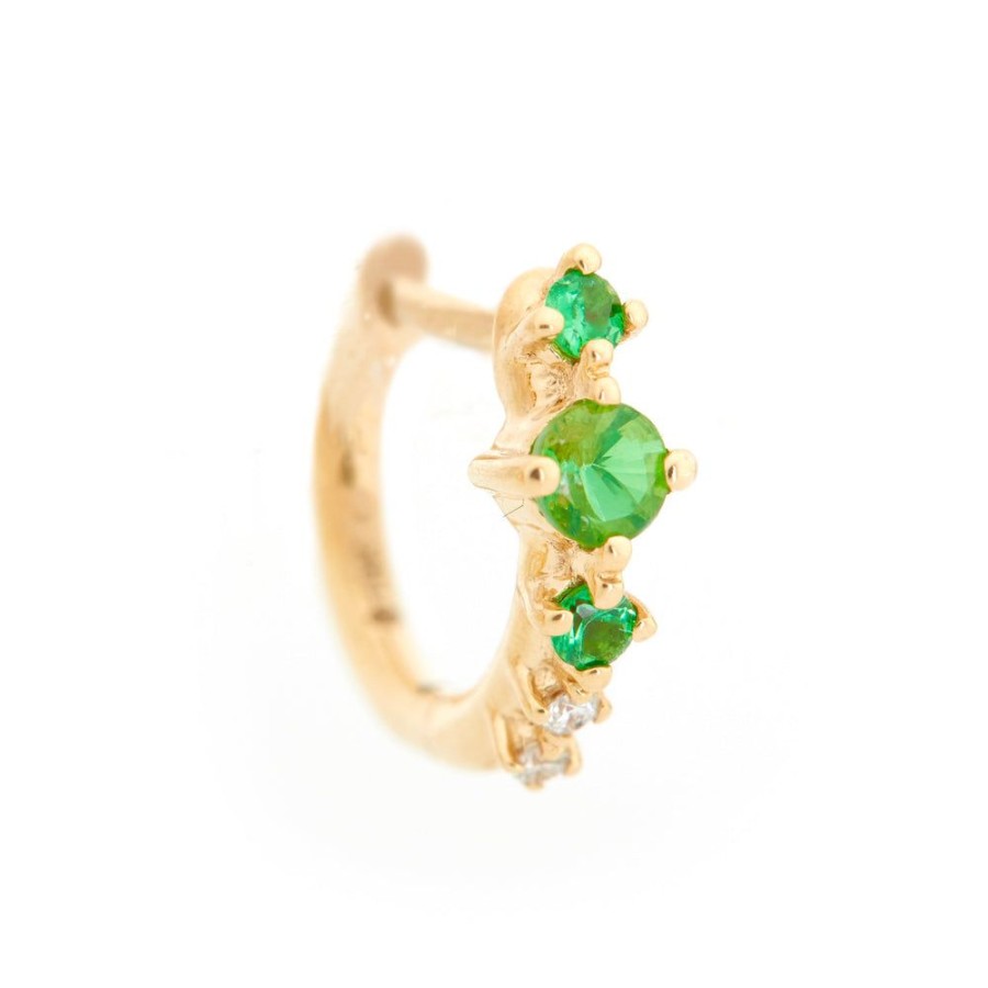 Jewelry YI Collection | Tsavorite & Diamond Stardust Hoop