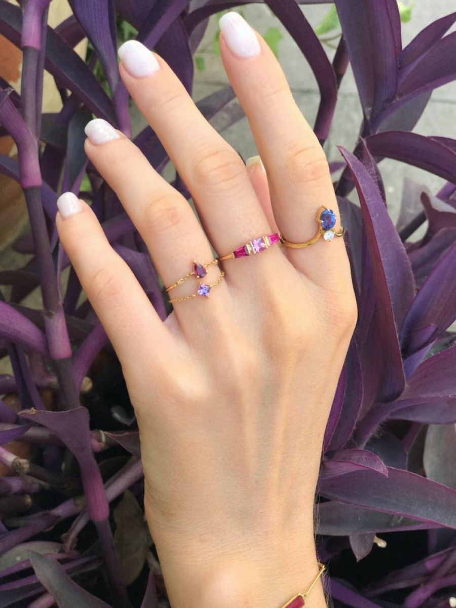 Jewelry YI Collection Triplets | Pink Sapphire & Ruby Lacroix Ring