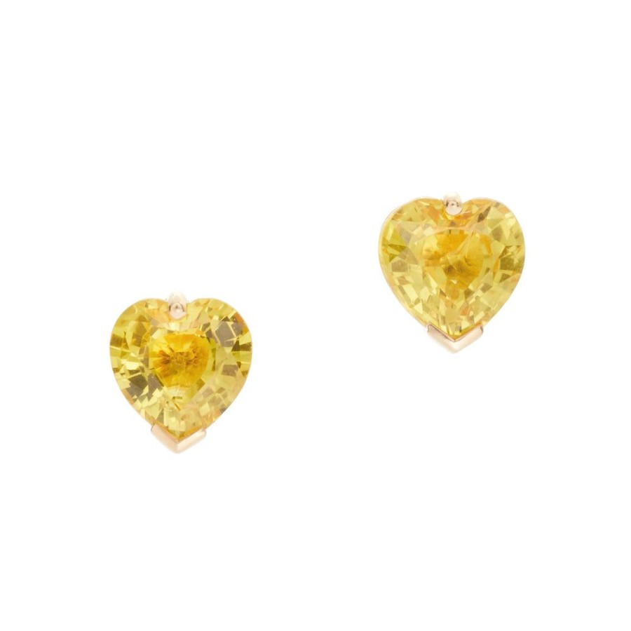 Jewelry YI Collection | Yellow Sapphire Heart Studs