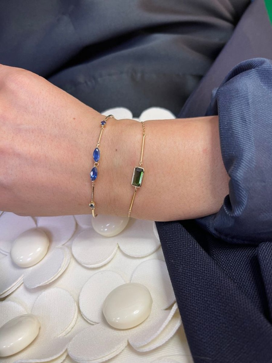 Jewelry YI Collection | Green Tourmaline Bar Bracelet