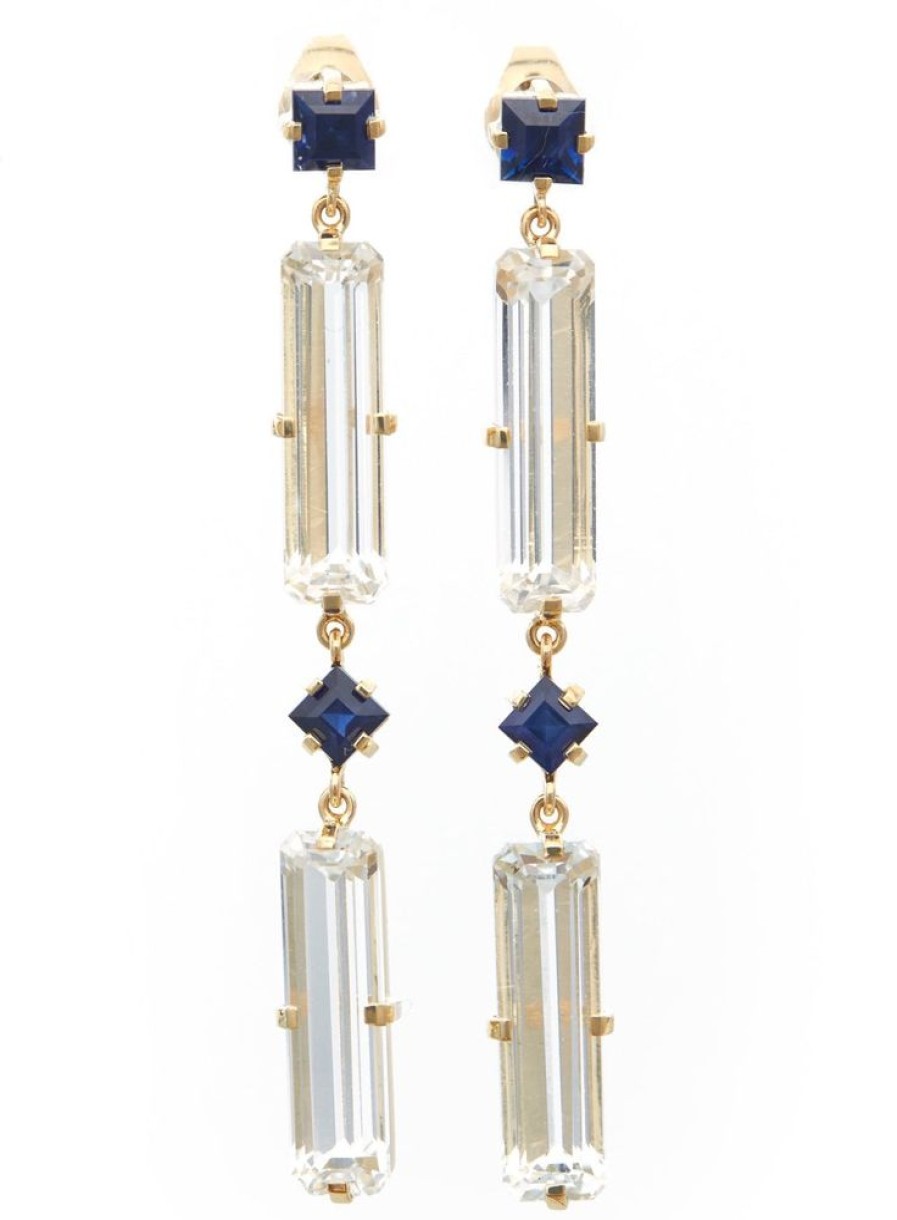 Jewelry YI Collection | Sapphire & White Topaz Cascade Earring