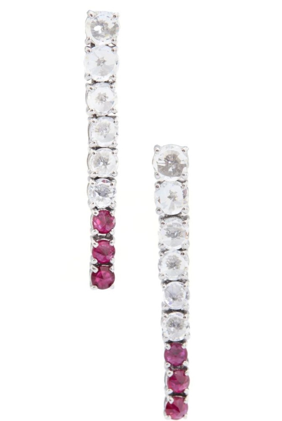 Jewelry YI Collection | White Sapphire & Ruby Dream Links Earrings