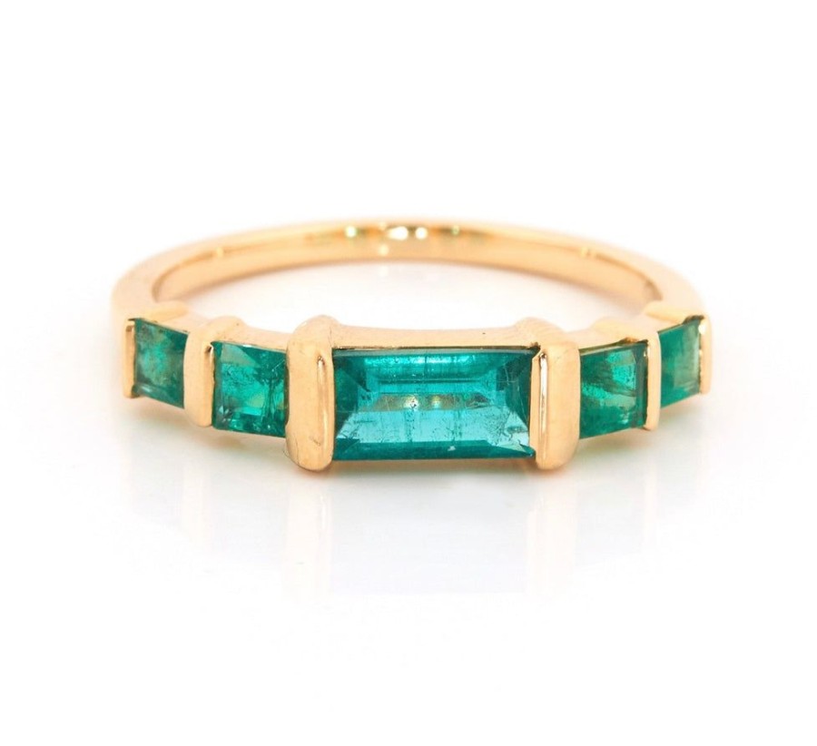 Jewelry YI Collection Something Bigger | Five Emeralds Petite Ring