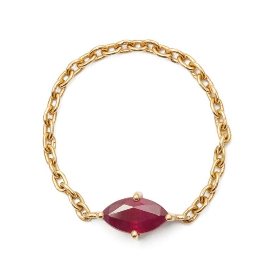 Jewelry YI Collection Single Gemstones | Ruby Marquise Supreme Chain Ring