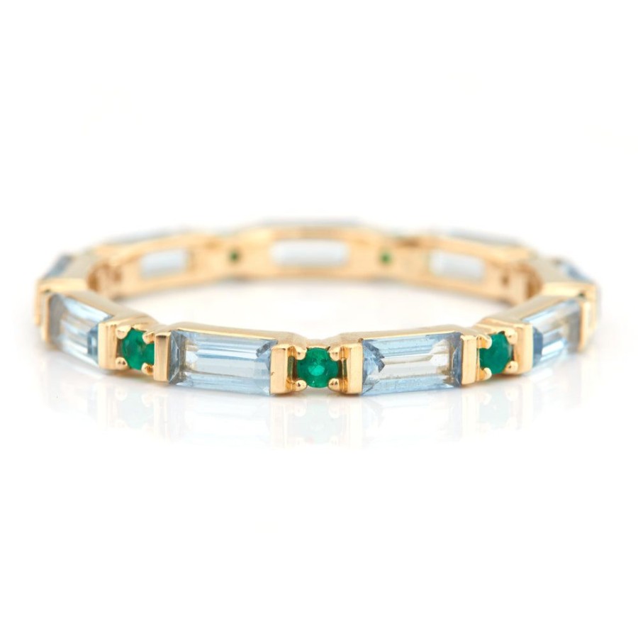 Jewelry YI Collection | Aquamarine & Emerald Infinity Ring