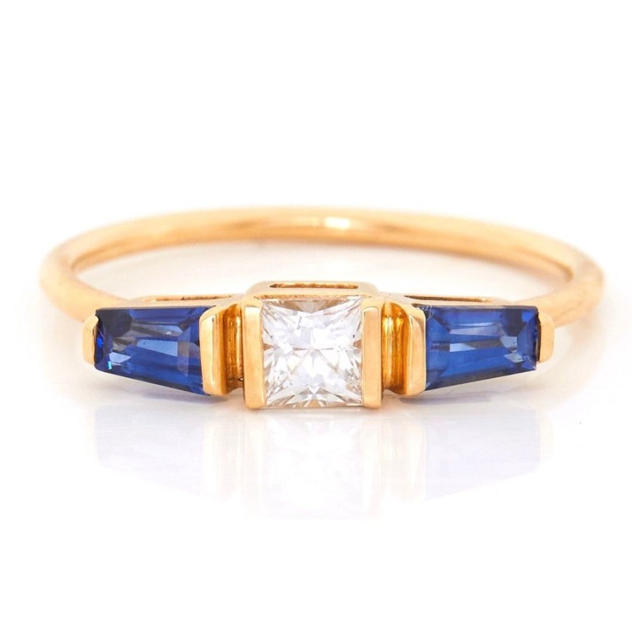 Jewelry YI Collection Something Bigger | White & Blue Sapphire Triplet Ring