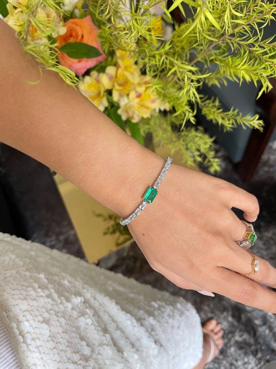 Jewelry YI Collection | Emerald & Aquamarine Demeter Bracelet